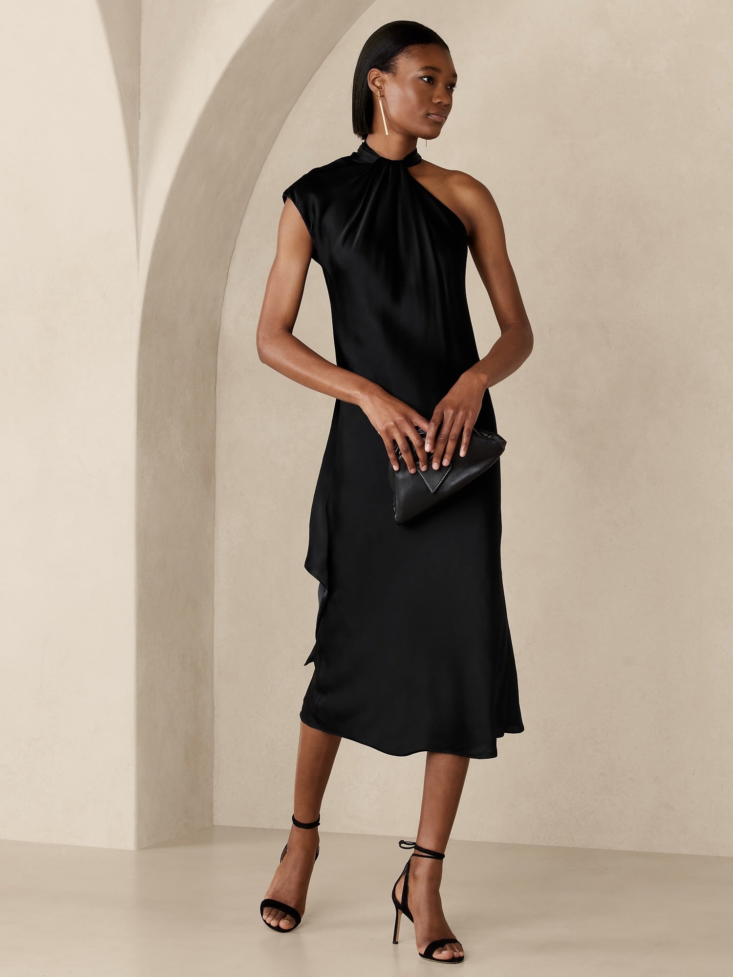 Kaia Silk Midi Dress BANANA REPUBLIC Kuwait Official Store