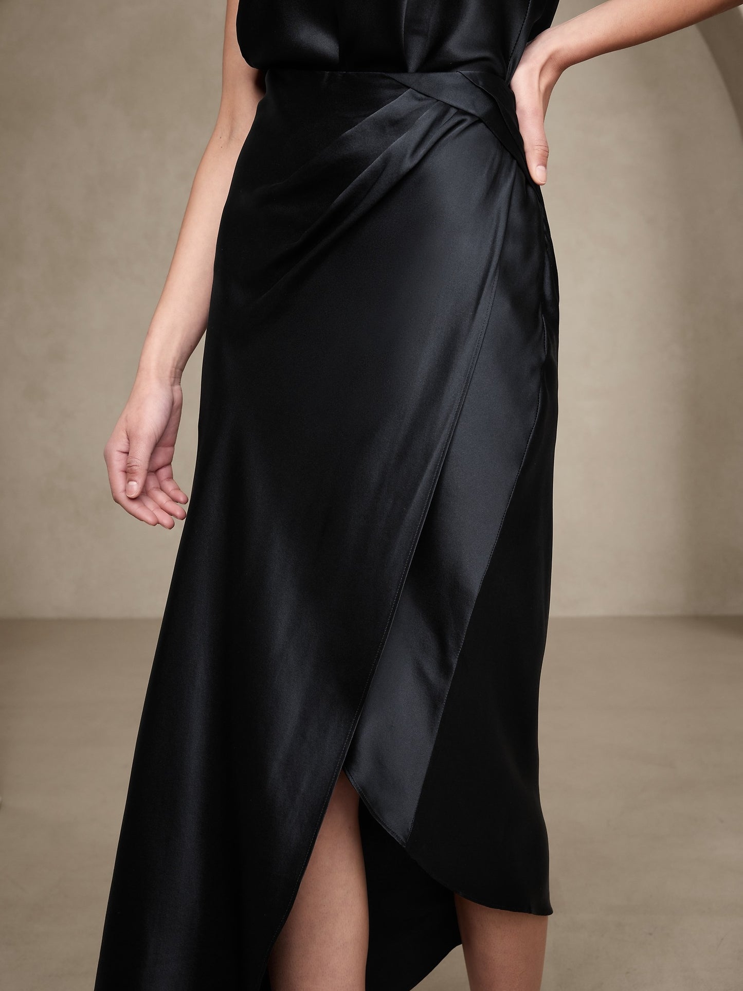 Danae Silk Draped Skirt