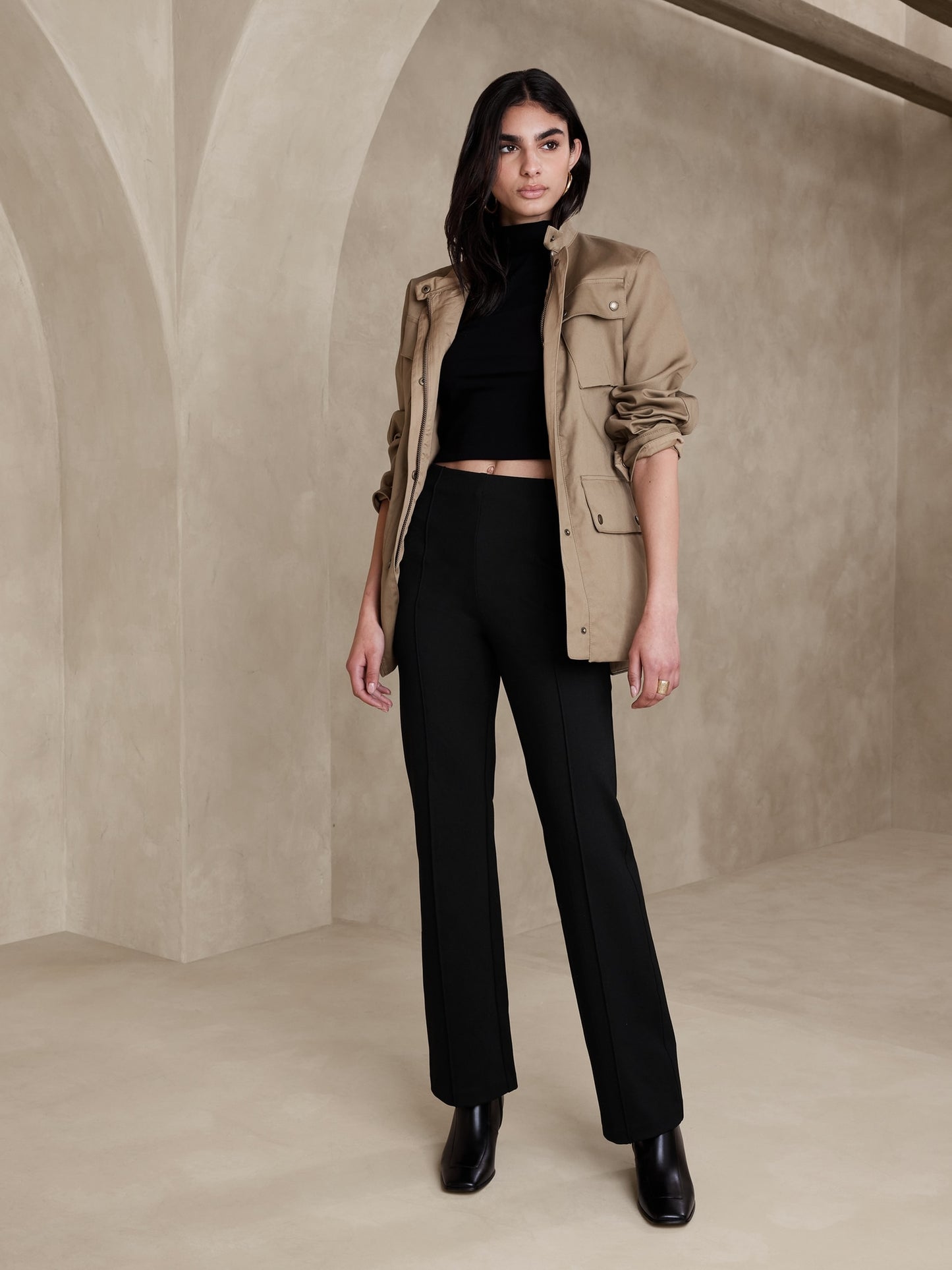 Ponte Crop Flare Pant