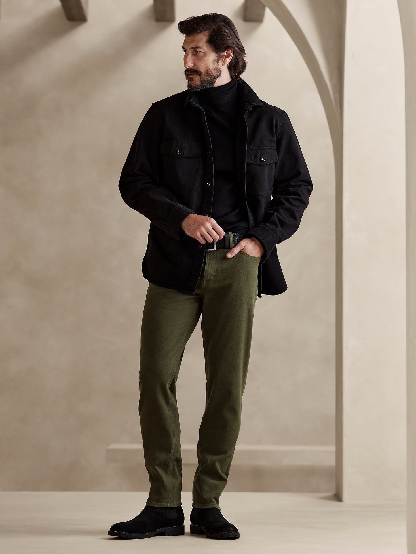 Slim Brushed Traveler Pant