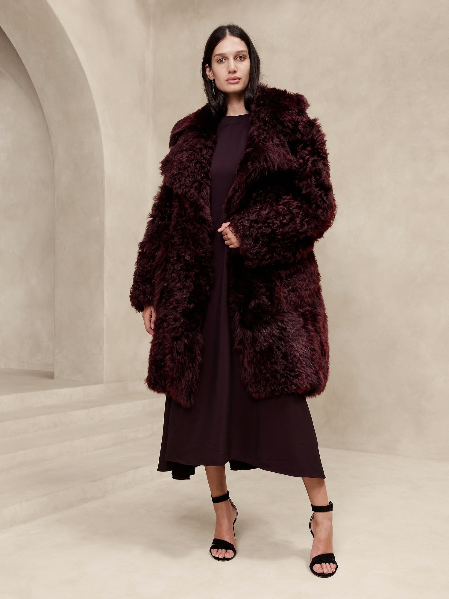 Banana republic fur on sale coat