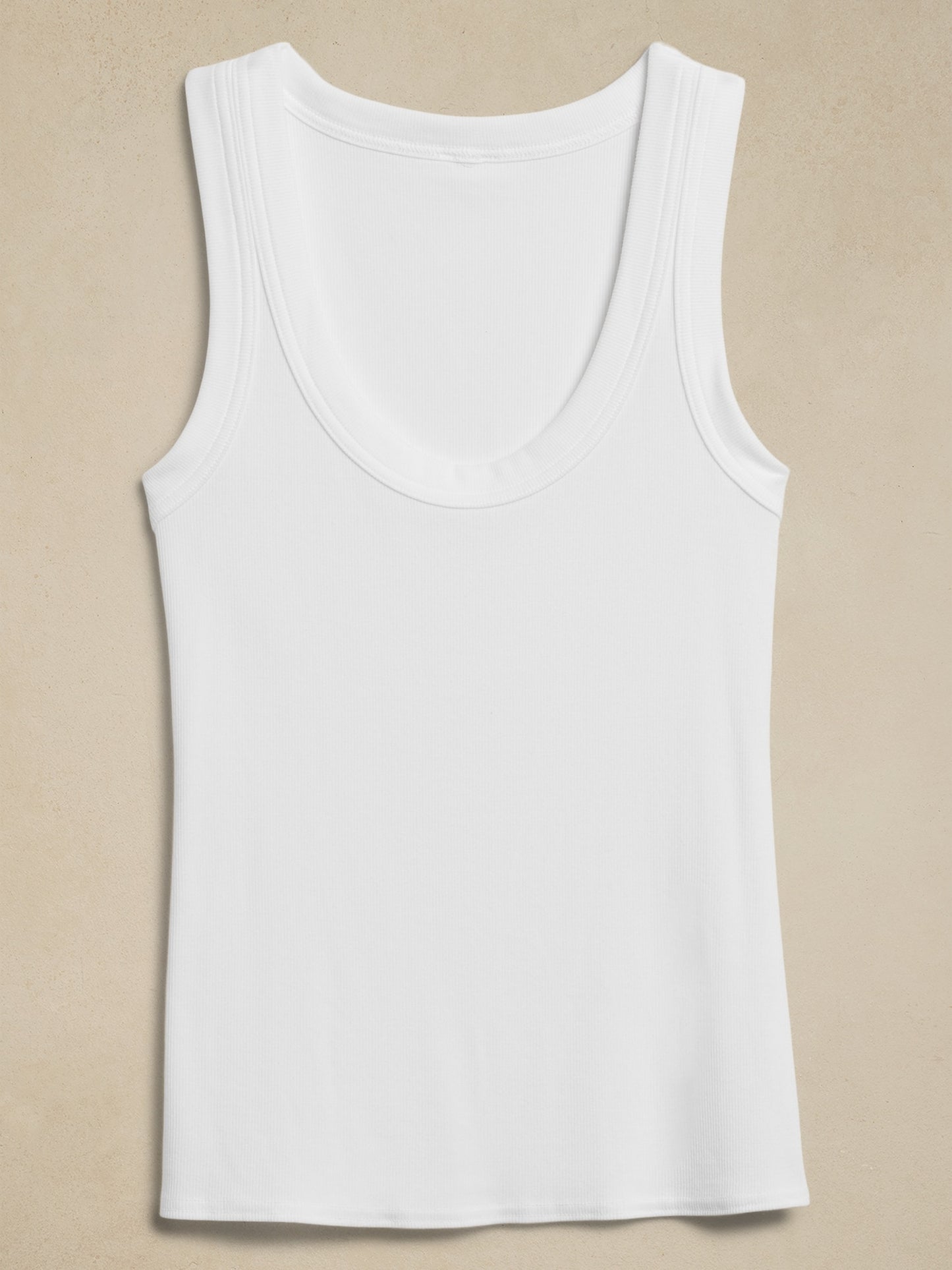 Ribbed Scoop-Neck Tank