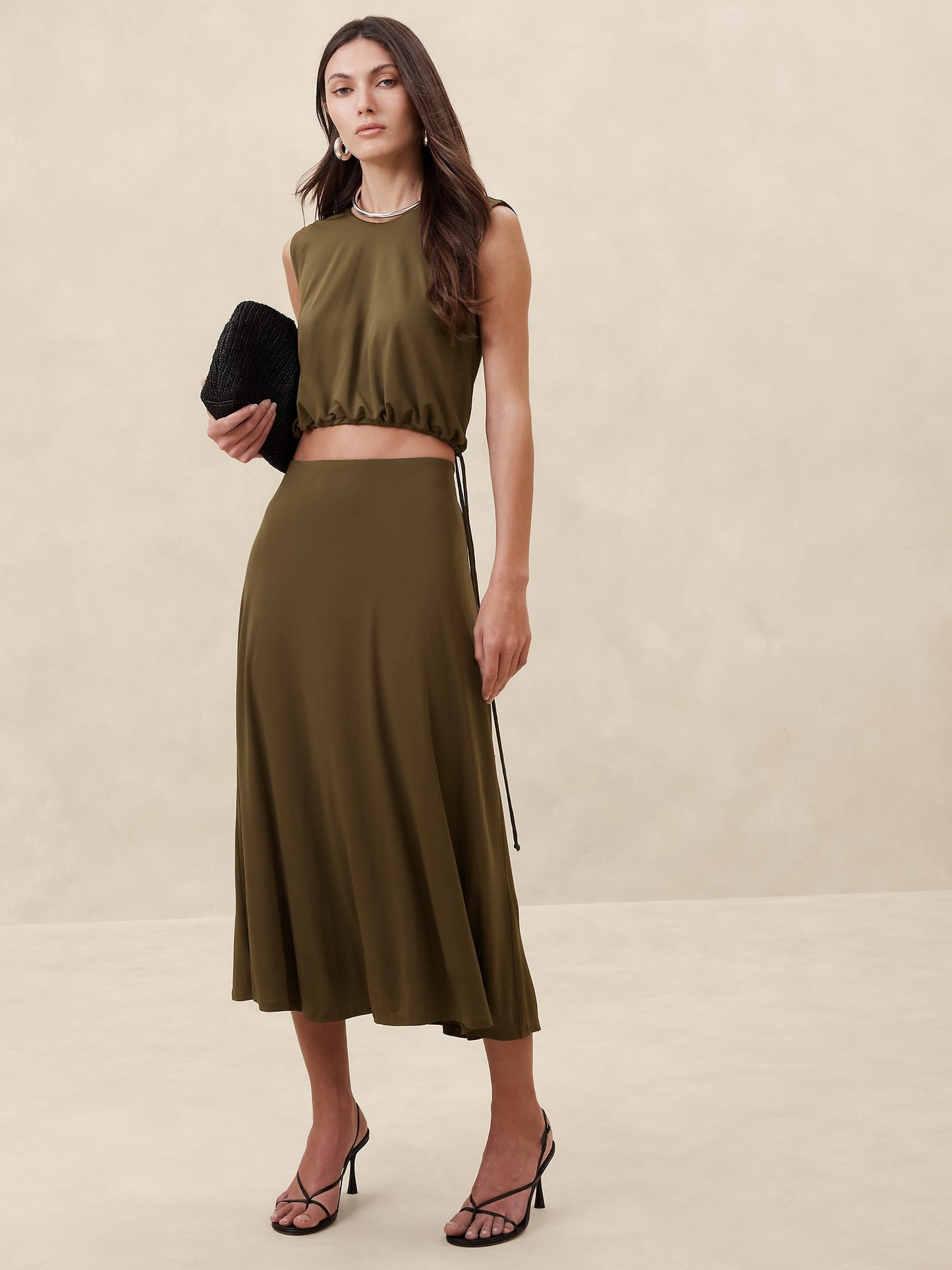 Crepe Knit Midi Skirt