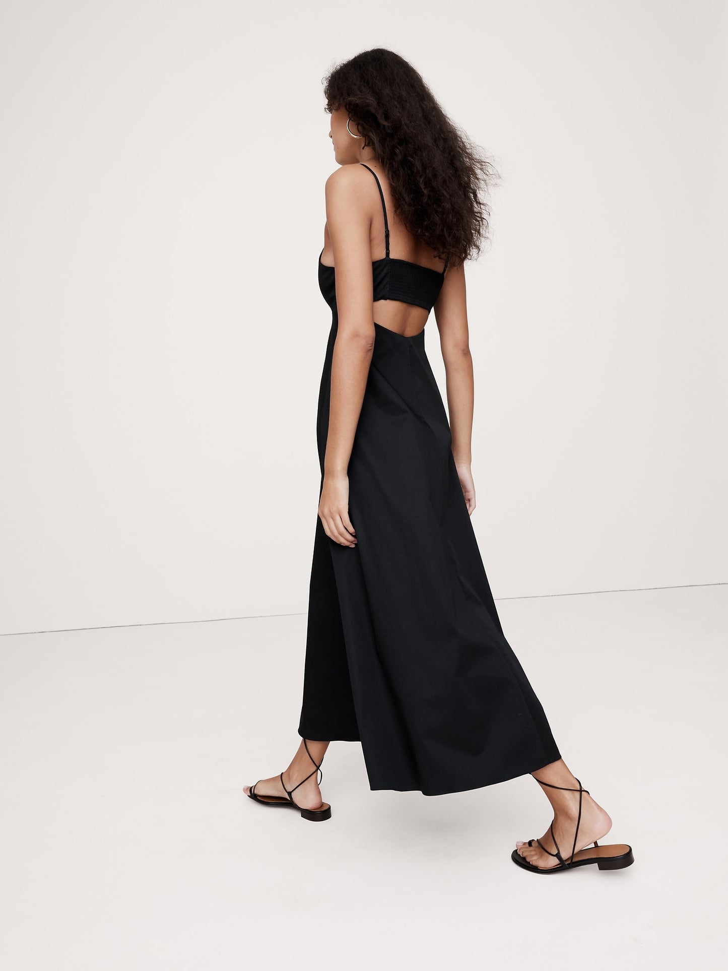 Poplin Cut-Out Maxi Dress