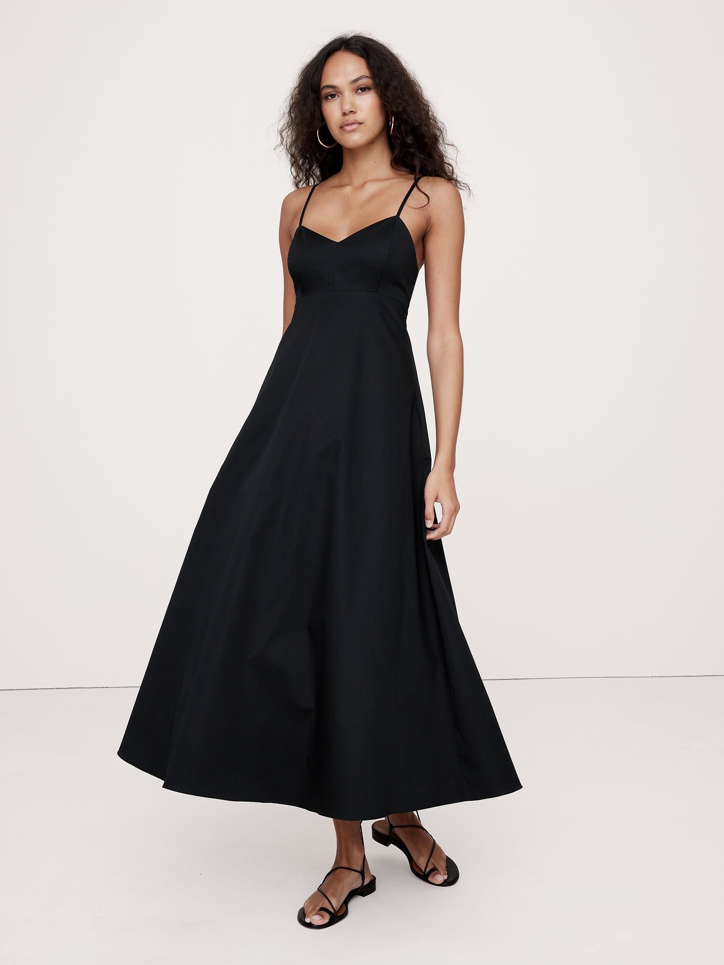 Poplin Cut-Out Maxi Dress