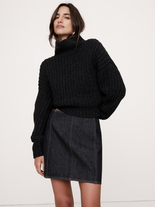 Italian Merino-Blend Cropped Sweater