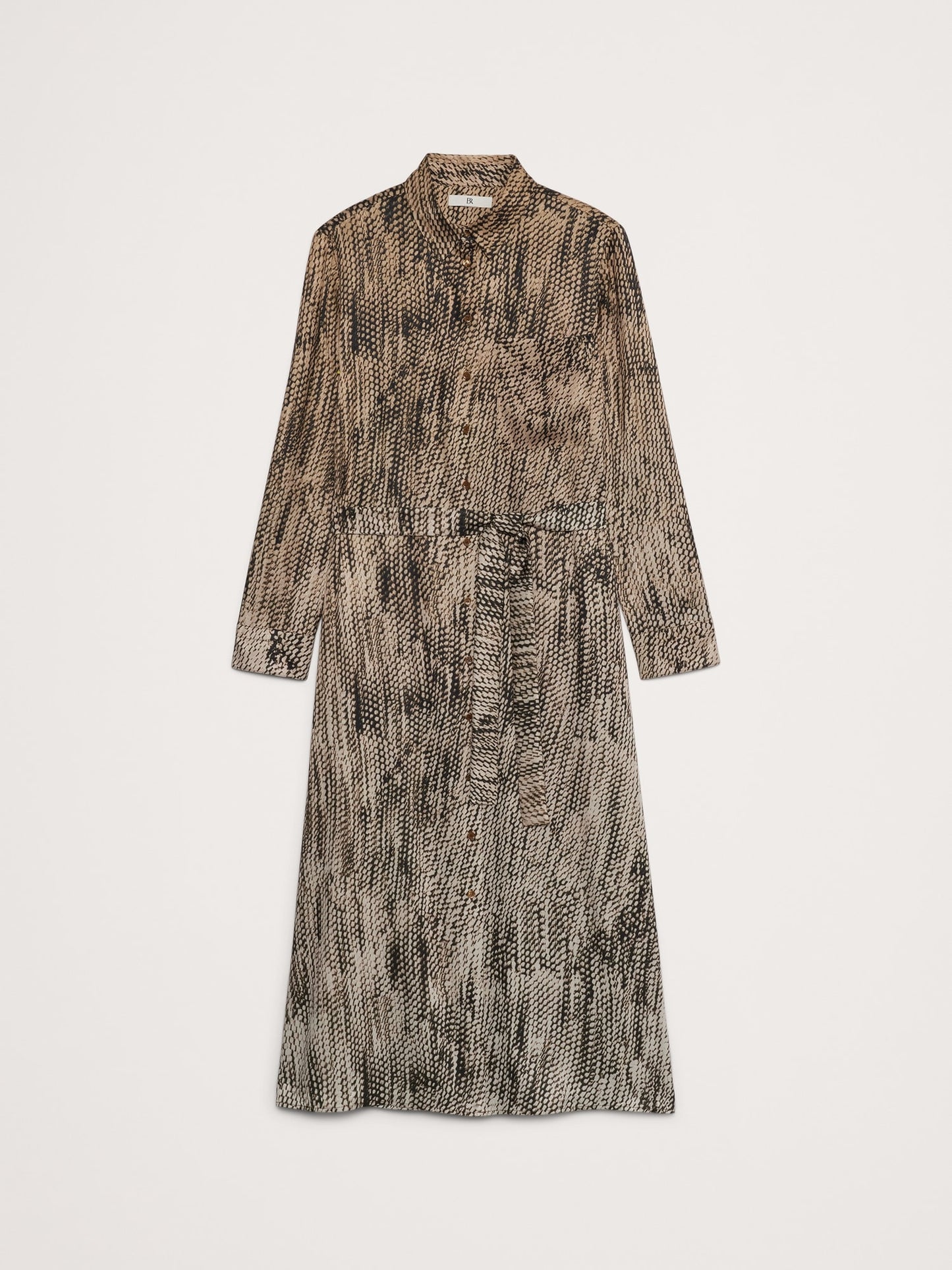 Oversized Snake-Print Midi Shirtdress