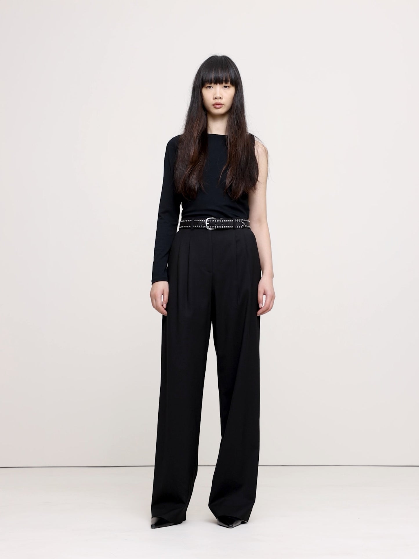 High-Rise Wide-Leg Wool Pant