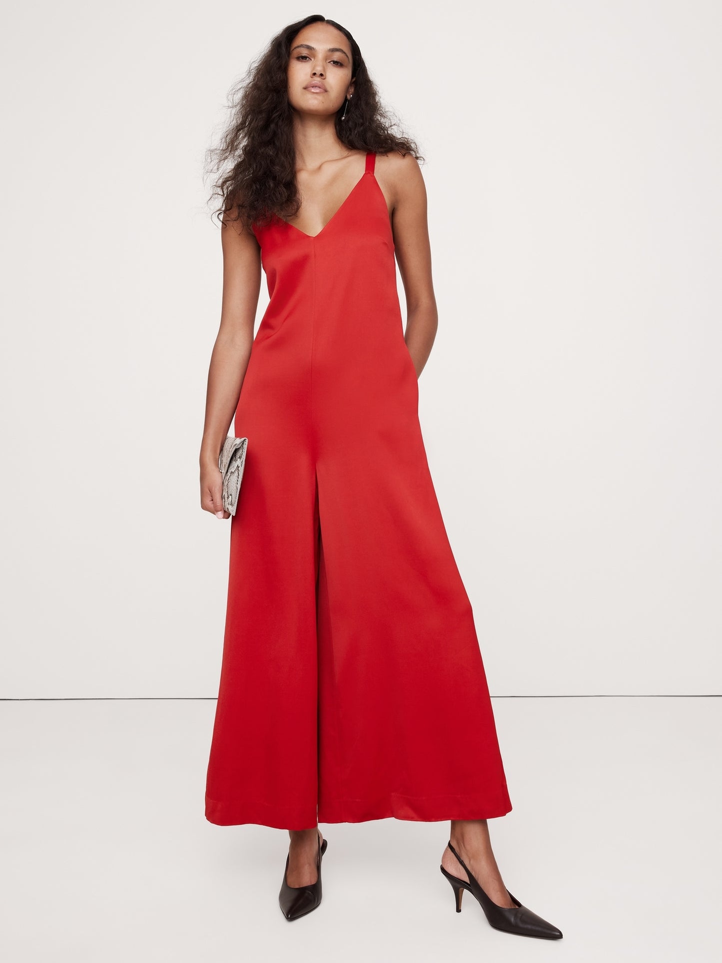 Italian Satin Wide-Leg Jumpsuit