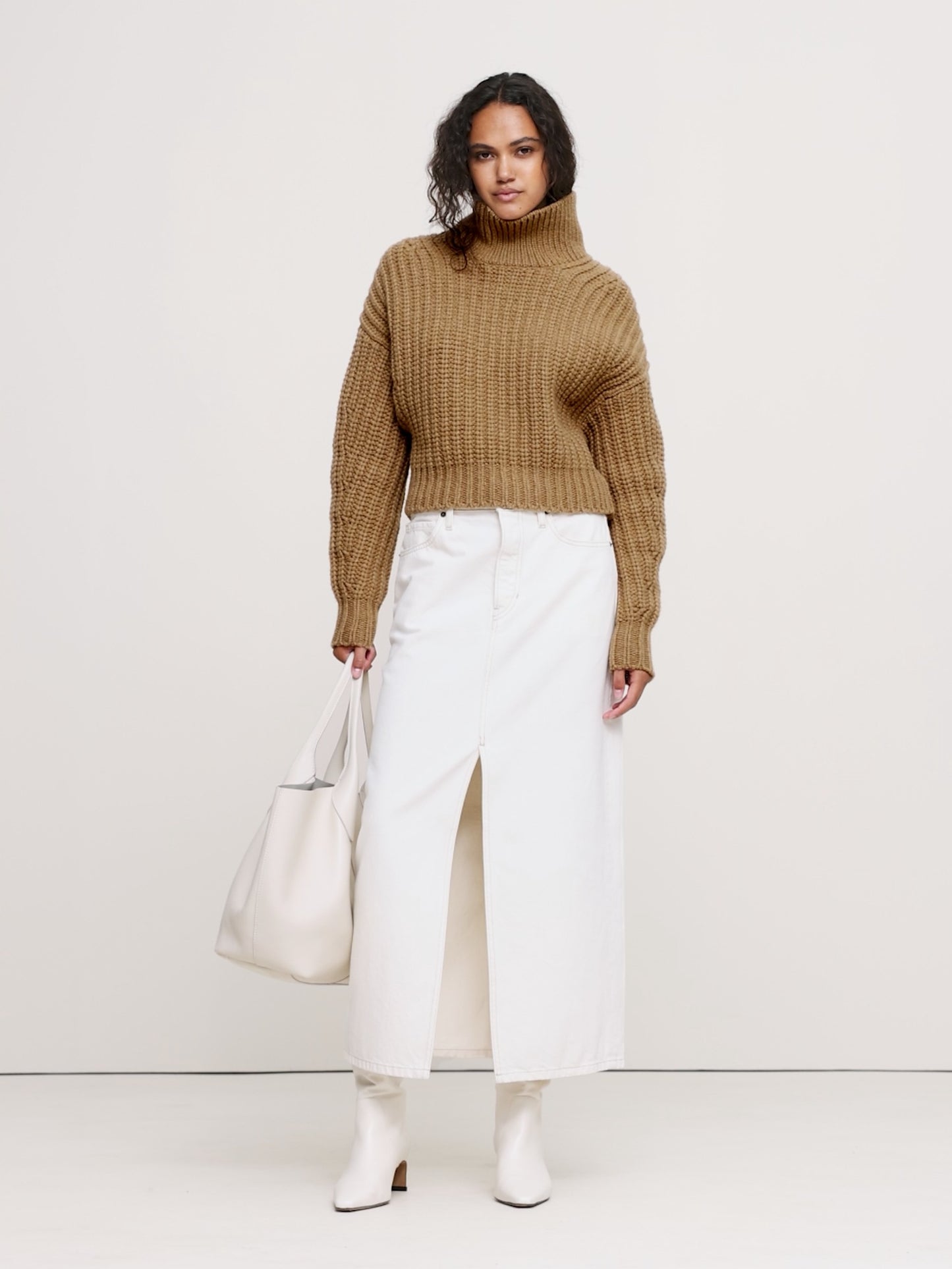 Italian Merino-Blend Cropped Sweater