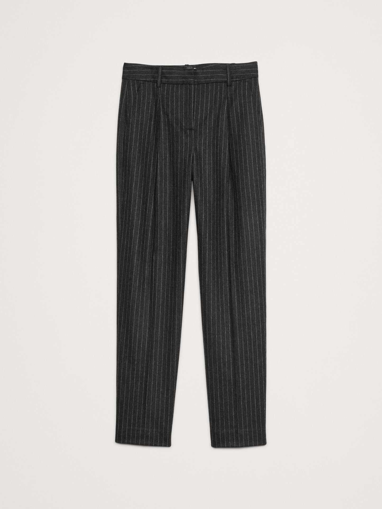 High-Rise Pleated Flannel Pant