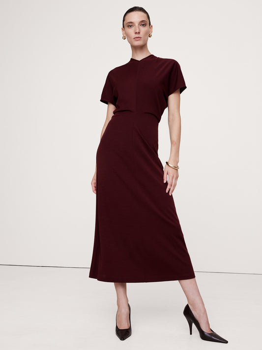 Wool-Blend Scuba Midi Dress