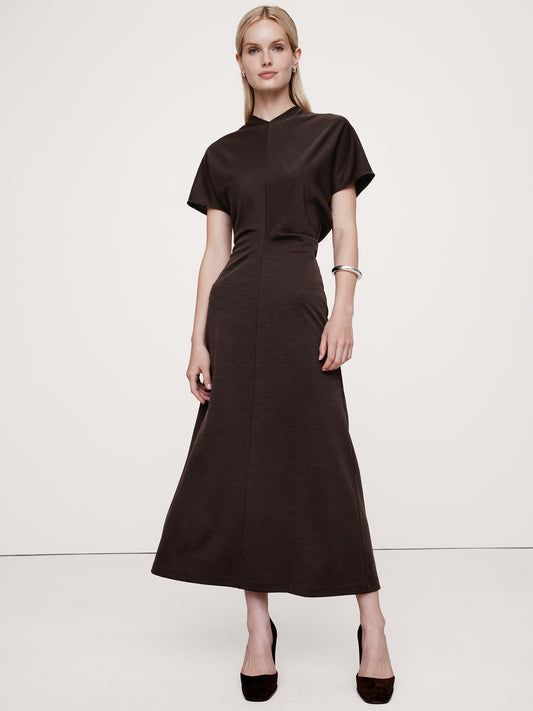 Wool-Blend Scuba Midi Dress