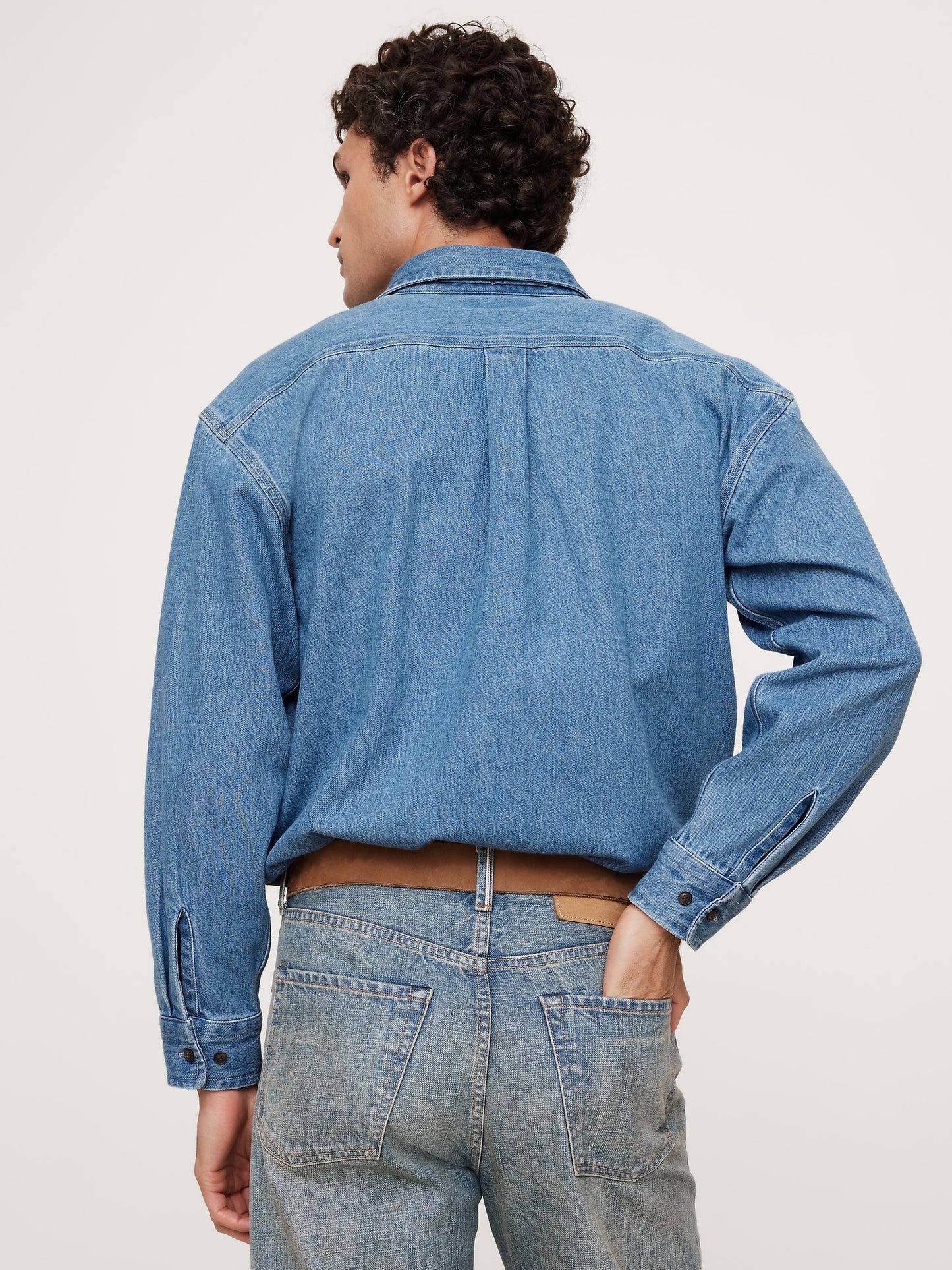 Oversized Denim Utility Shirt