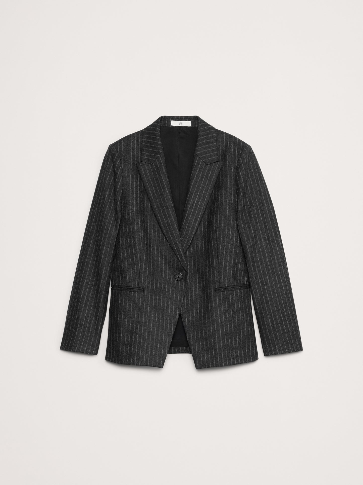 Relaxed Slim Pinstripe Flannel Blazer