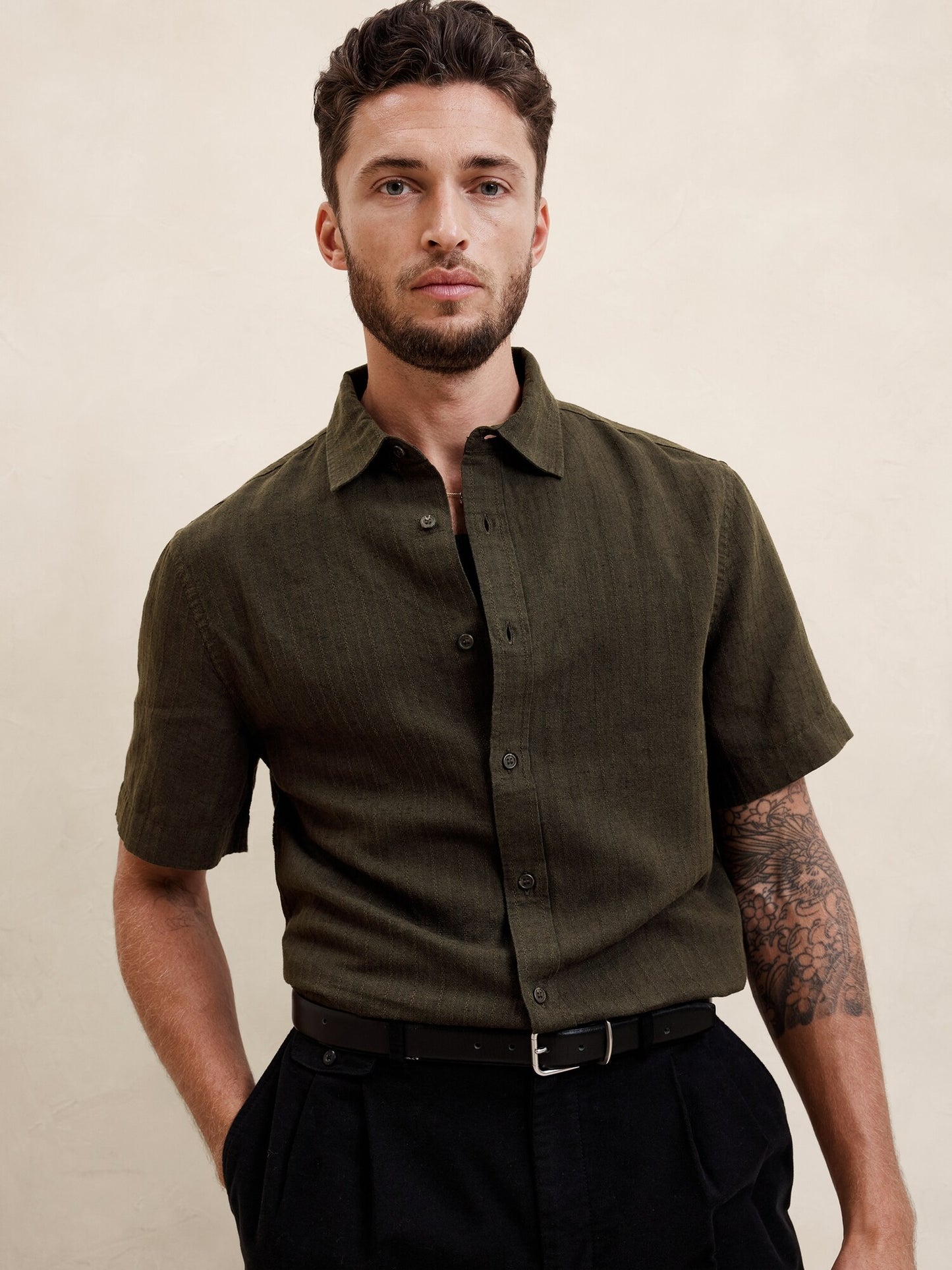 Slim Linen-Blend Shirt