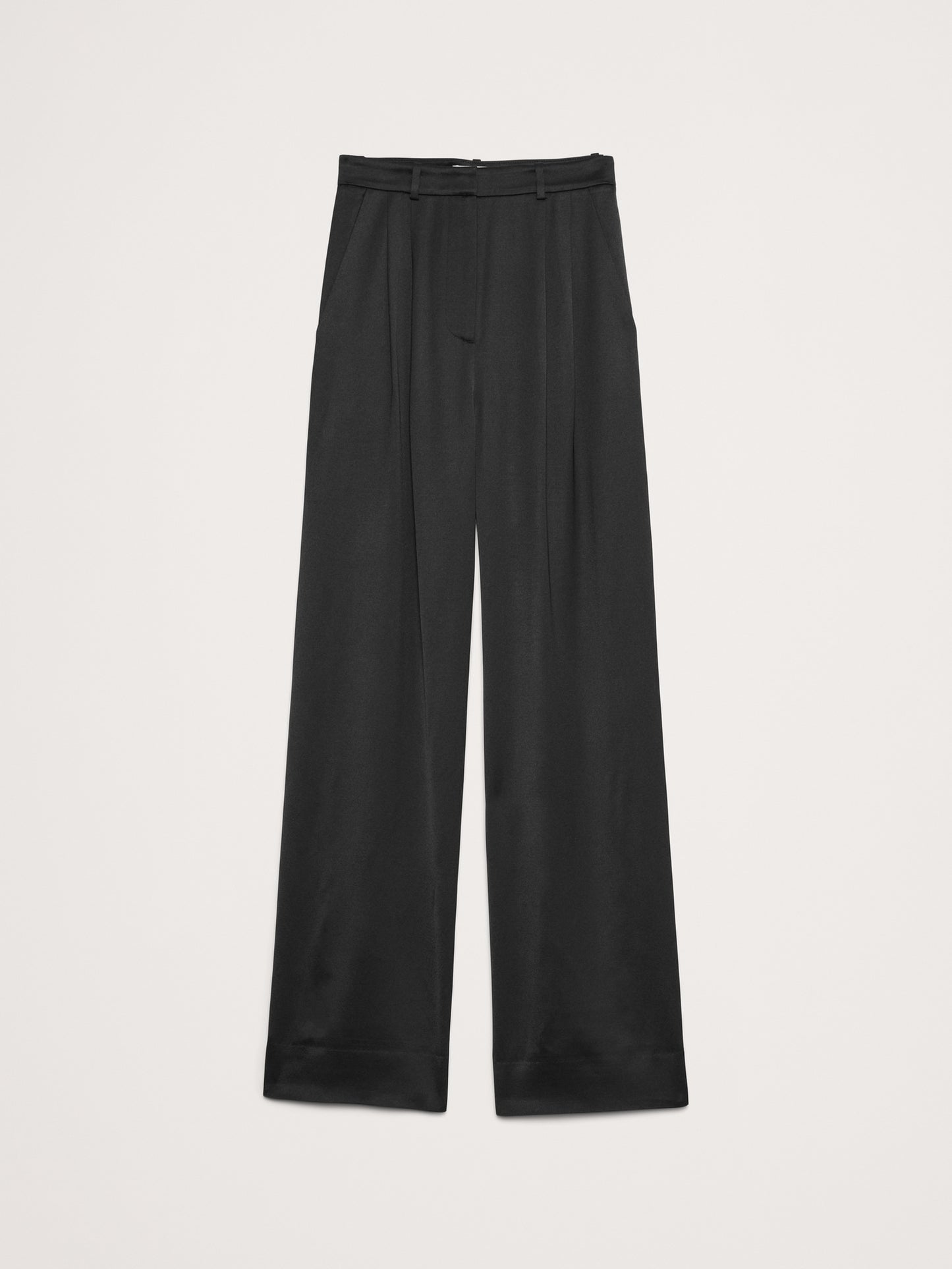 High-Rise Wide-Leg Italian Satin Pant