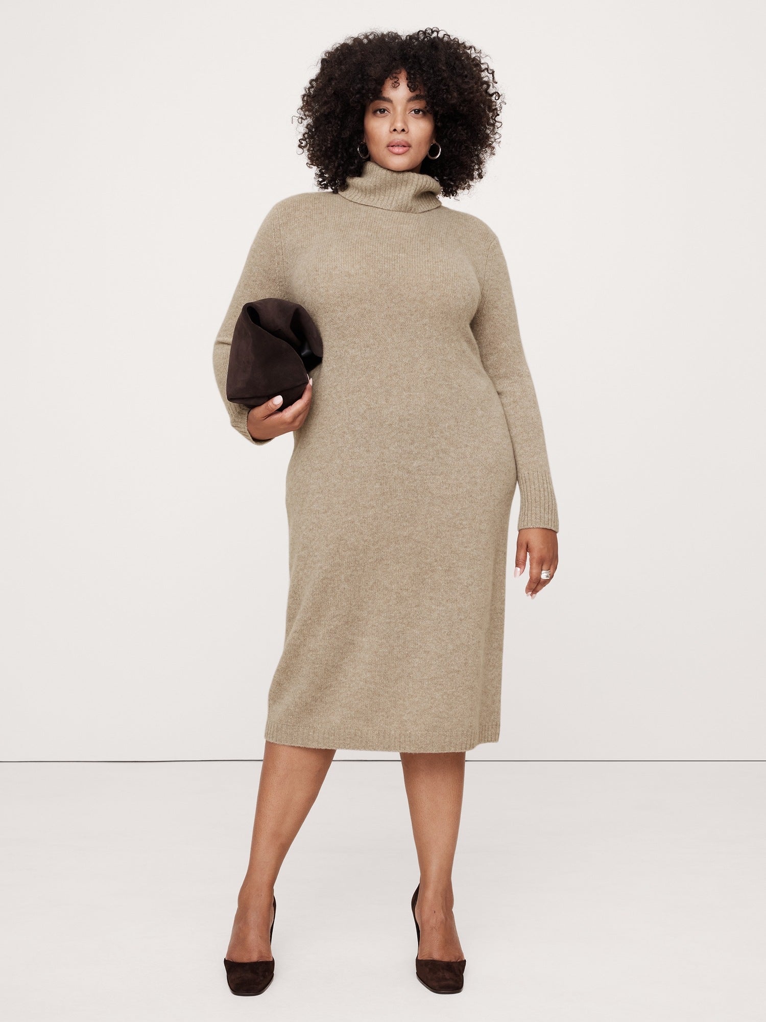 Cashmere Turtleneck Midi Sweater Dress BANANA REPUBLIC Kuwait Official Store