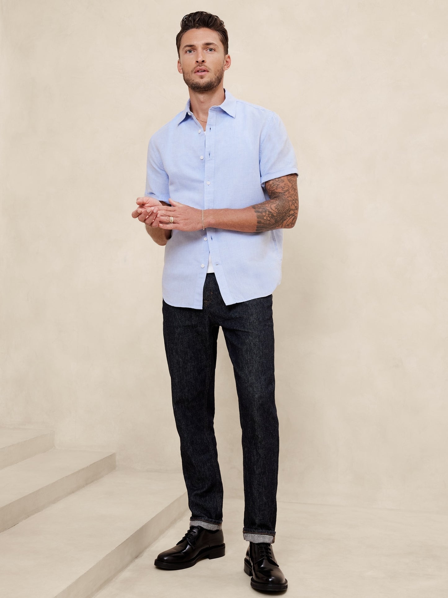 Slim Linen-Blend Shirt