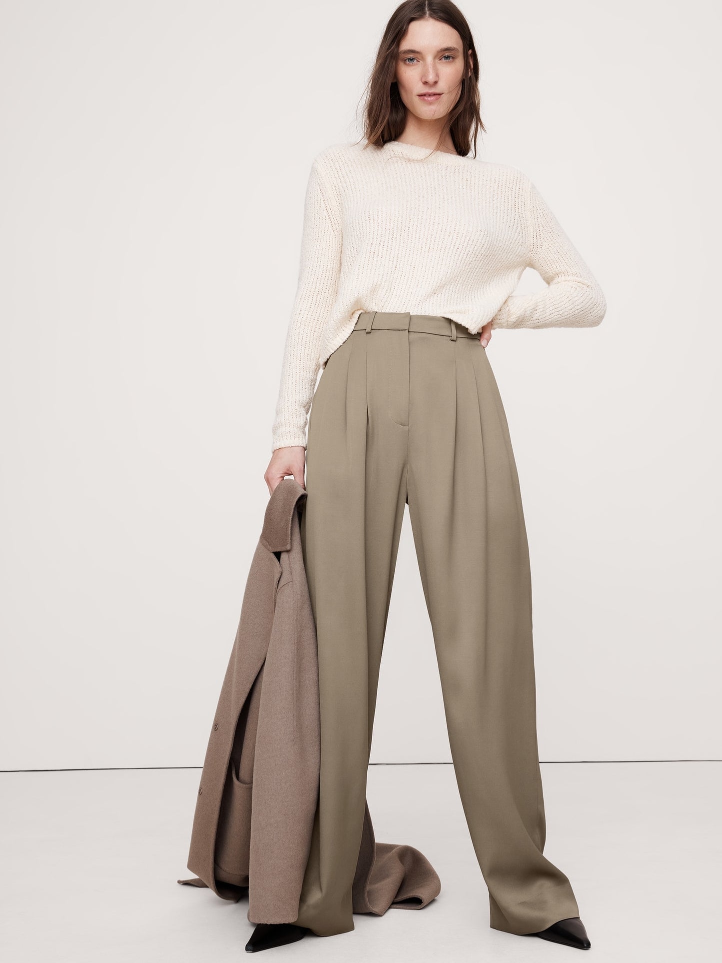 High-Rise Wide-Leg Italian Satin Pant