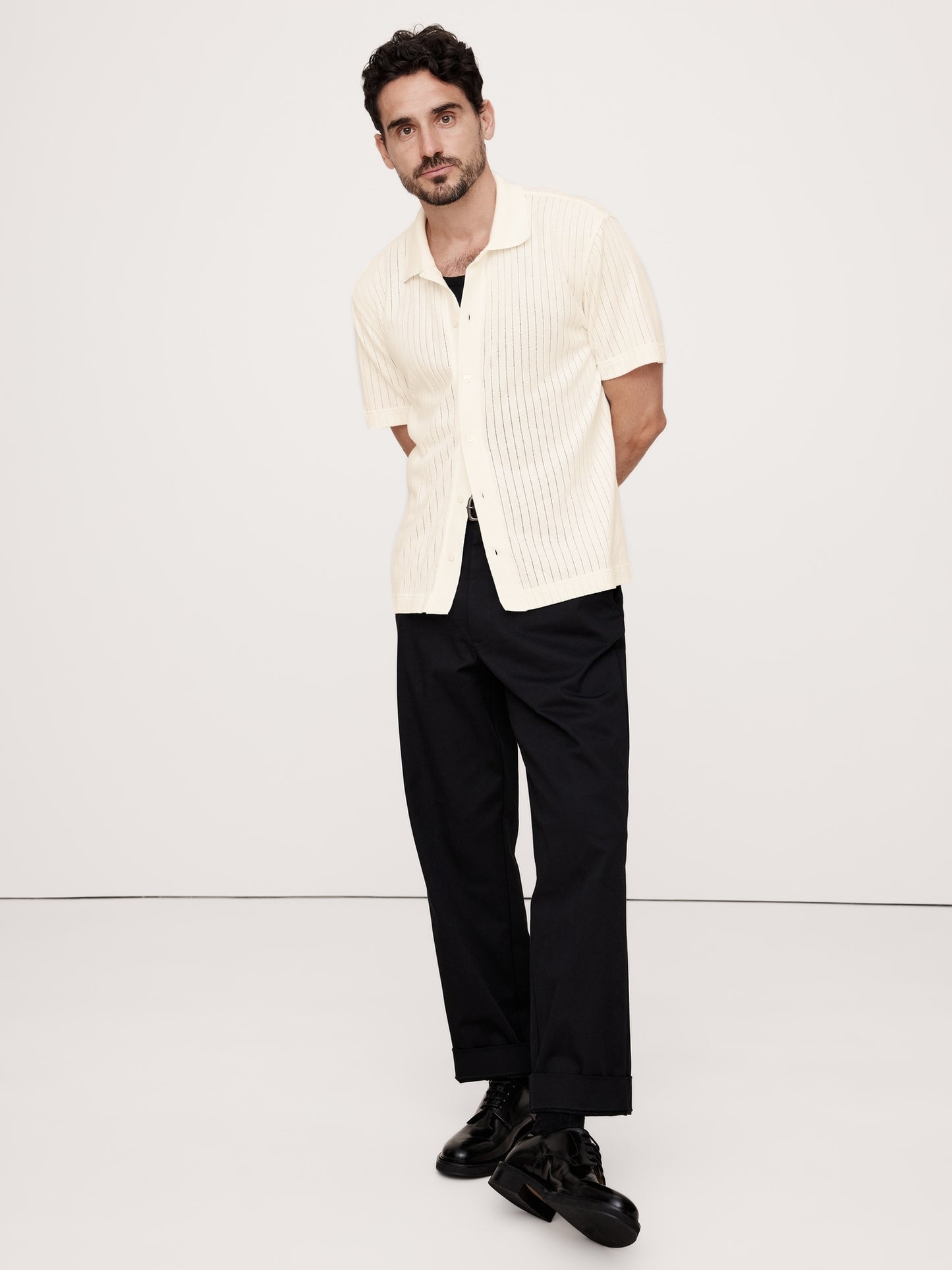 Ribbed Modal-Cotton Resort Shirt