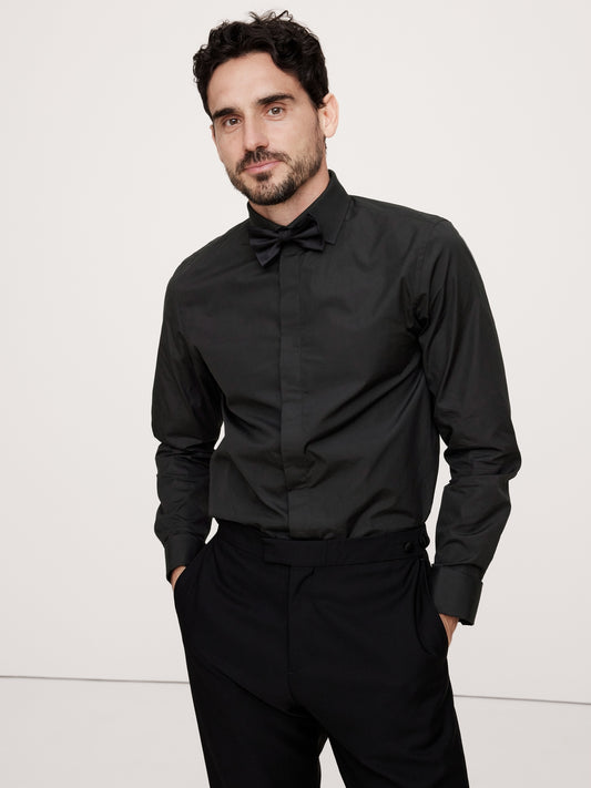 Slim Poplin Tuxedo Shirt