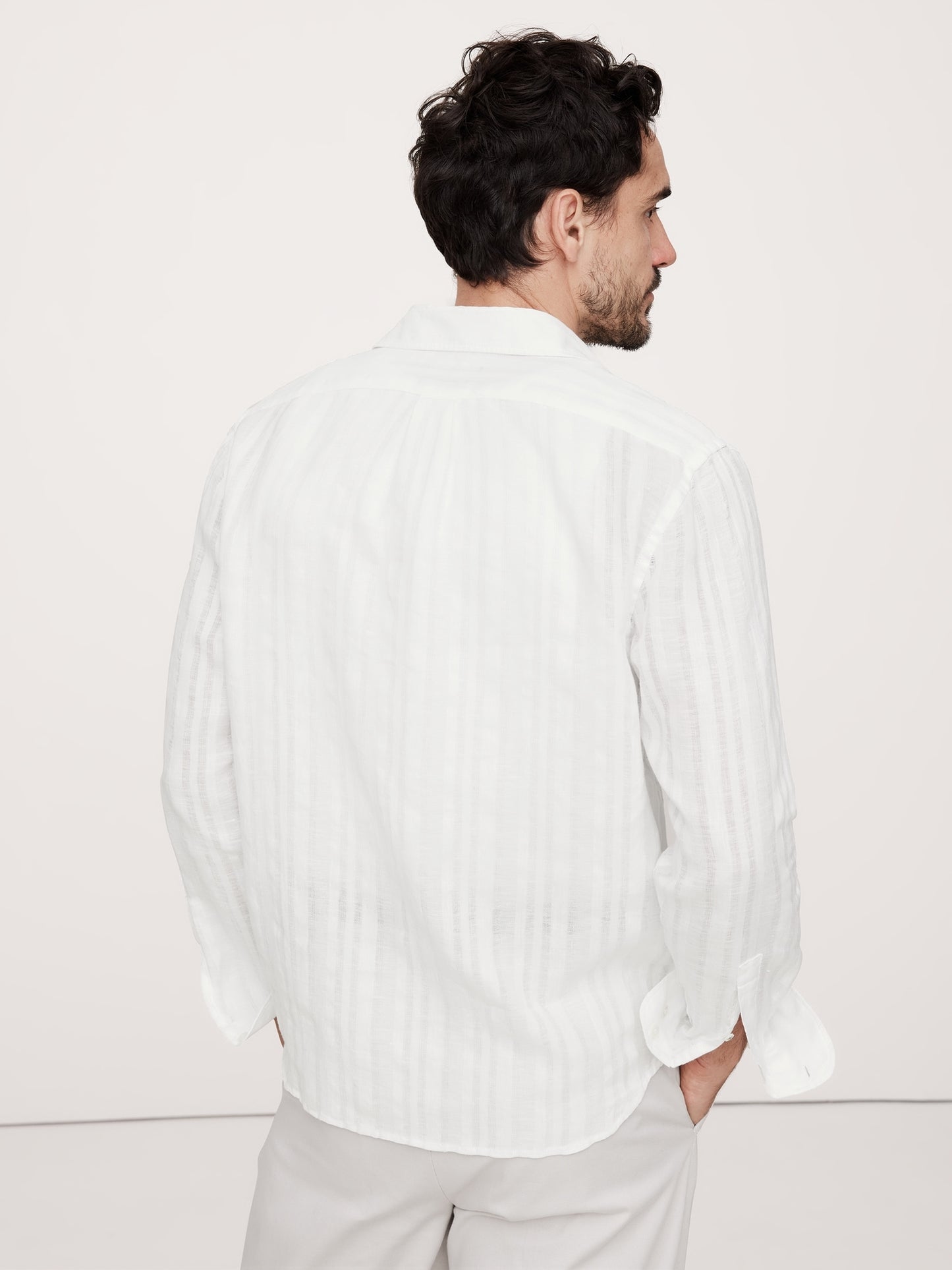 Standard-Fit Linen-Cotton Shirt