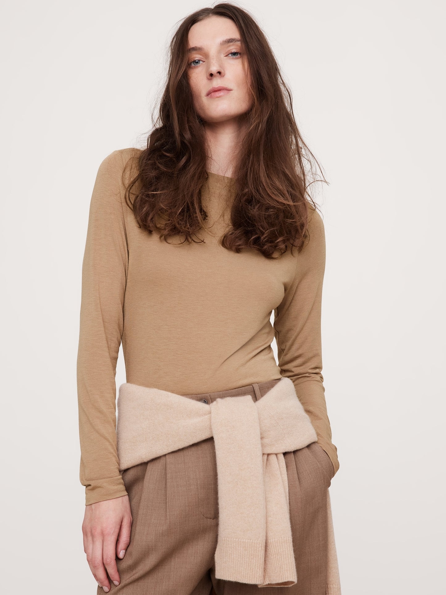 Luxe Wool-Blend Boat-Neck Top