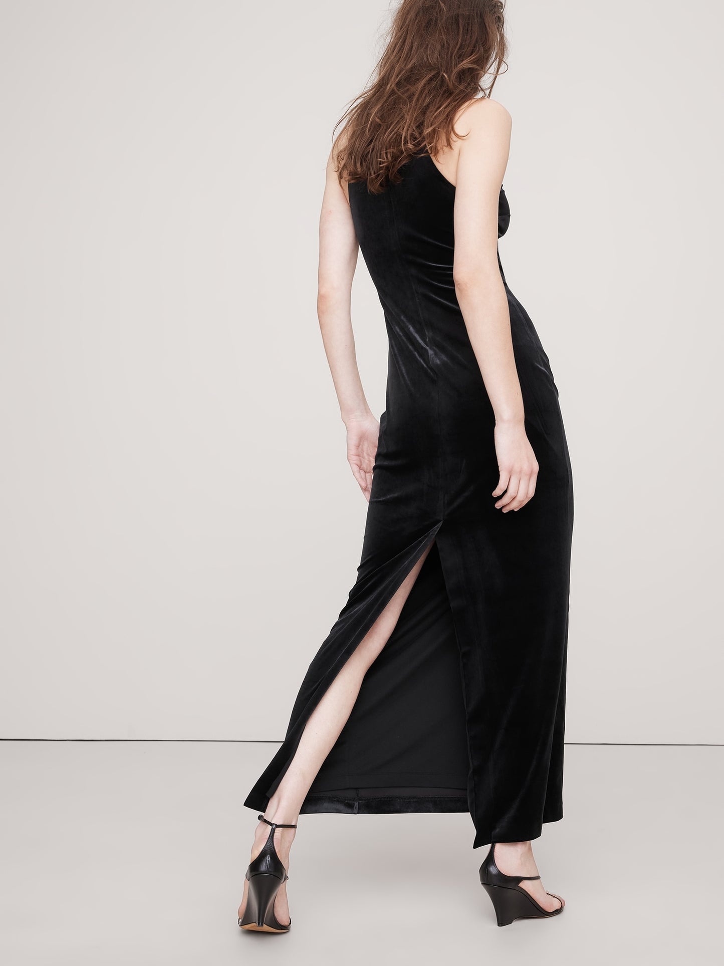 Stretch-Velvet Maxi Dress