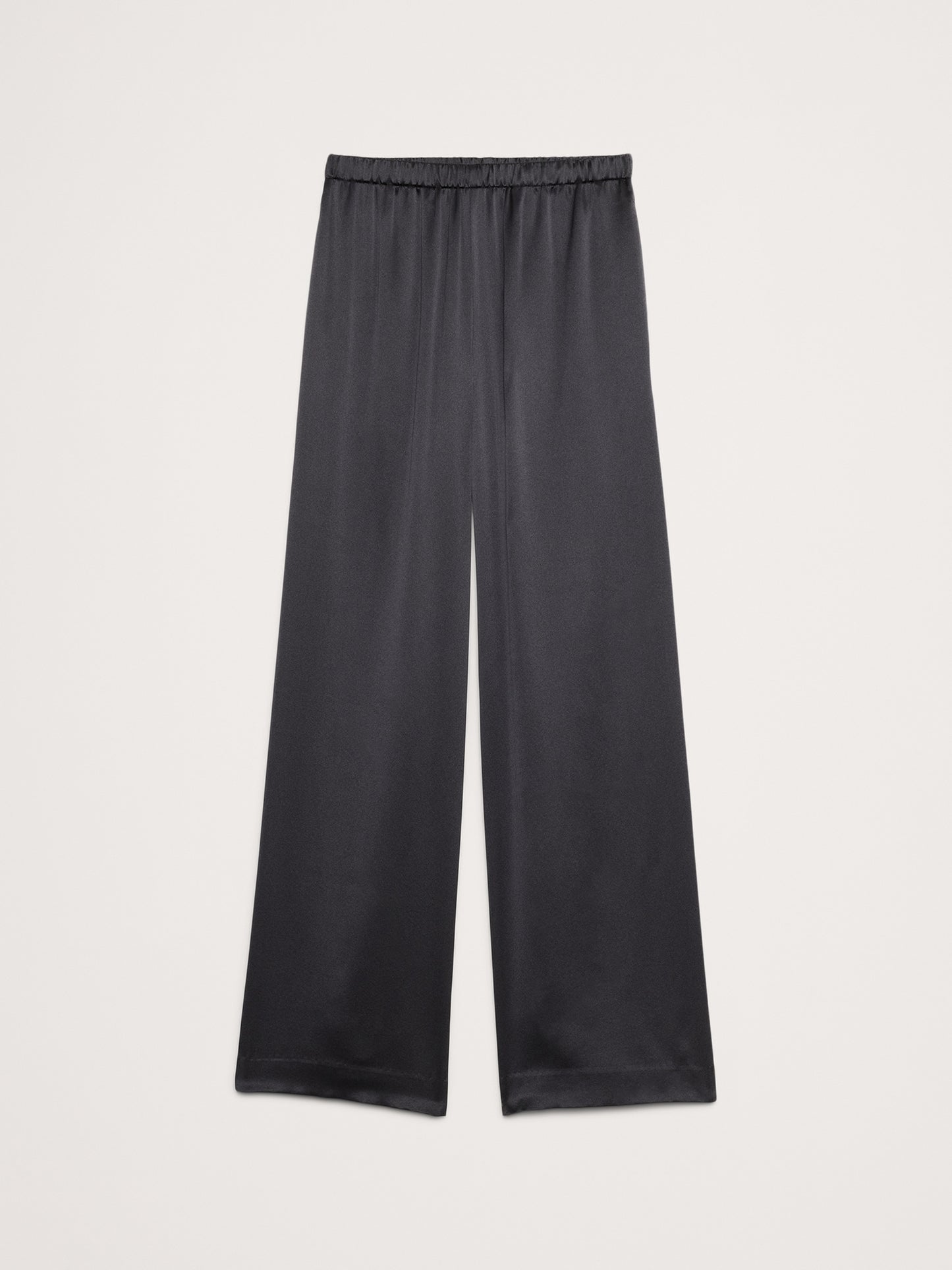 Pull-On Wide-Leg Silk Pant