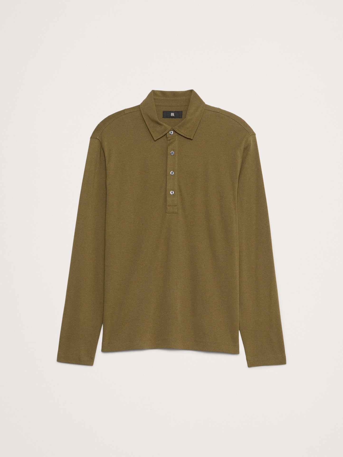 Luxury-Touch Long-Sleeve Polo