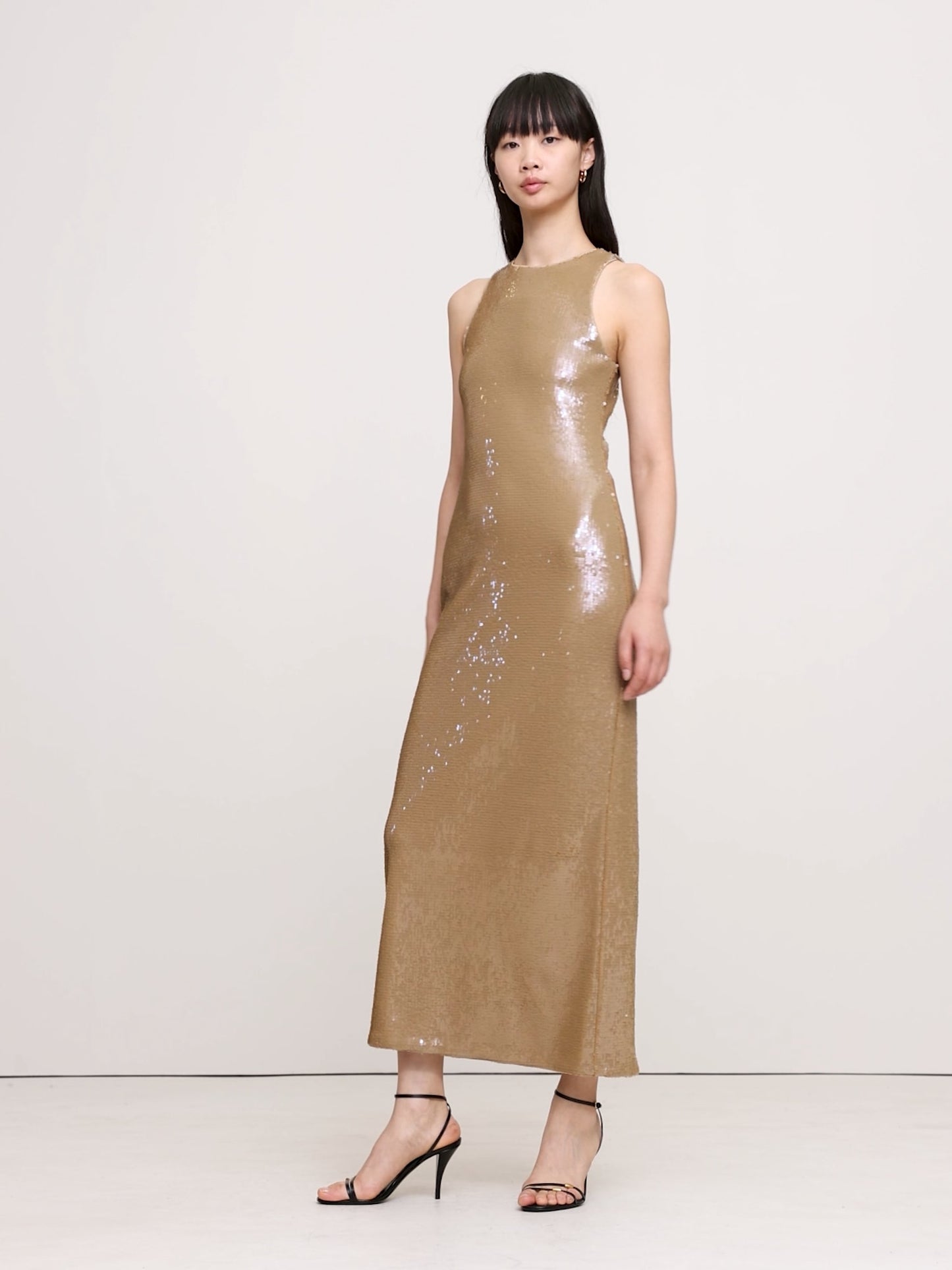 Stretch-Sequin Maxi Dress