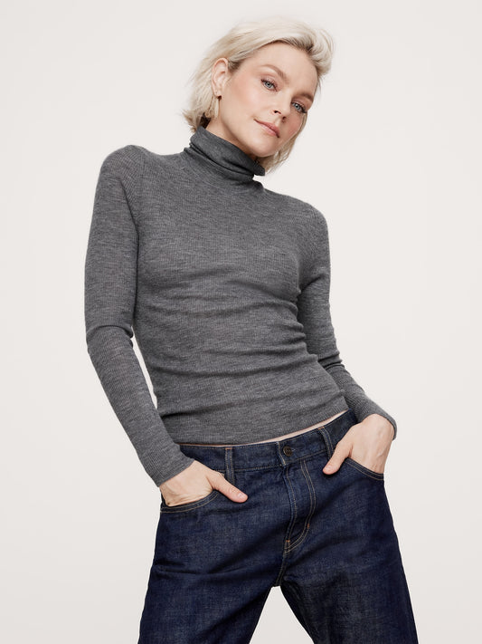 Featherweight Cashmere Turtleneck Sweater