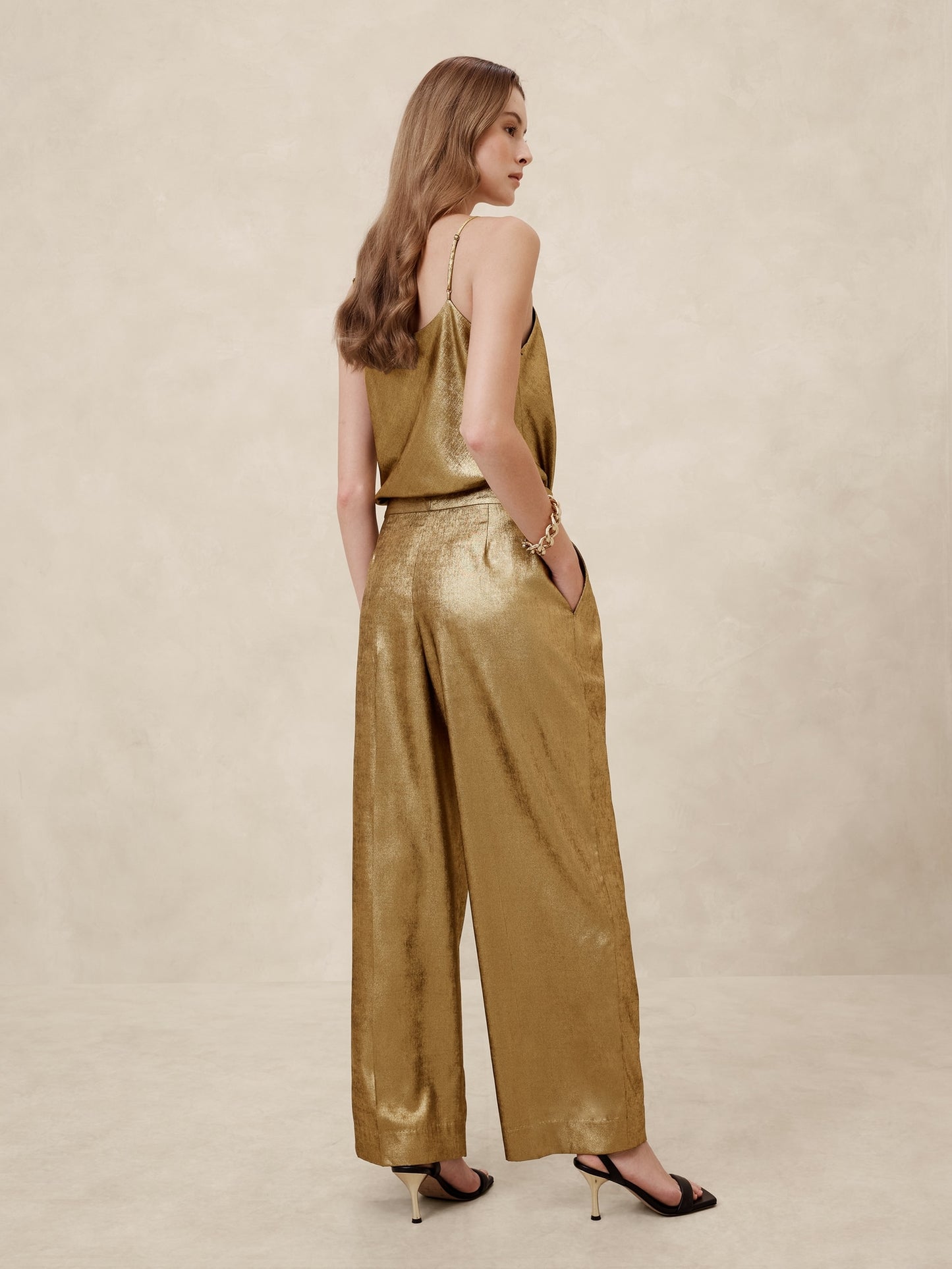 Relaxed Lamé Trouser