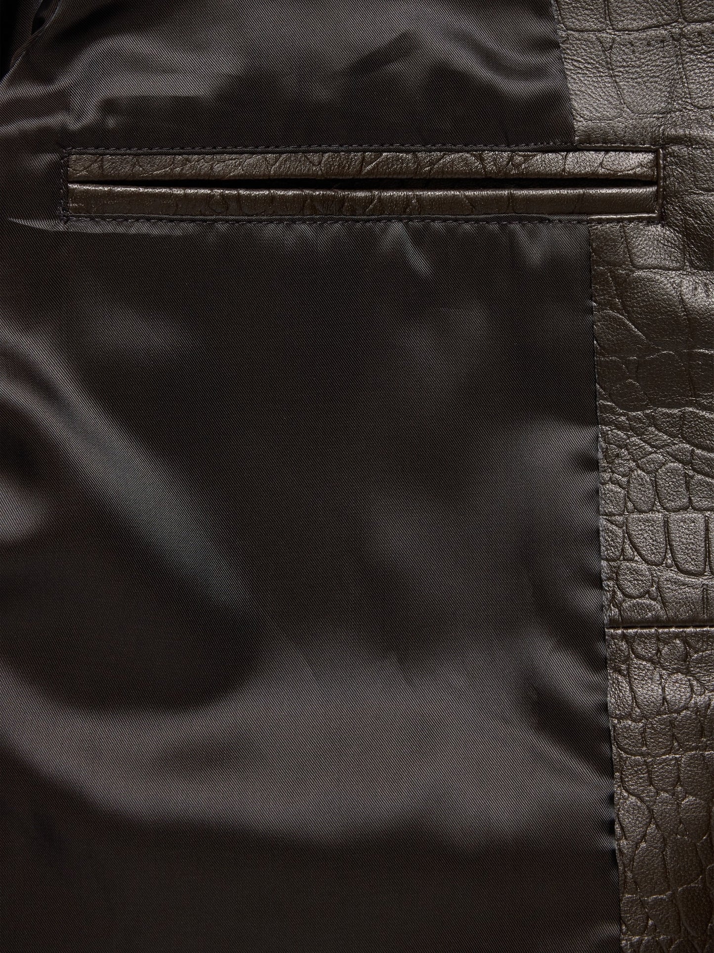 Crocodile-Embossed Leather Jacket