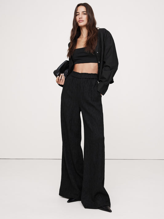 Crinkle Crepe Pull-On Pant