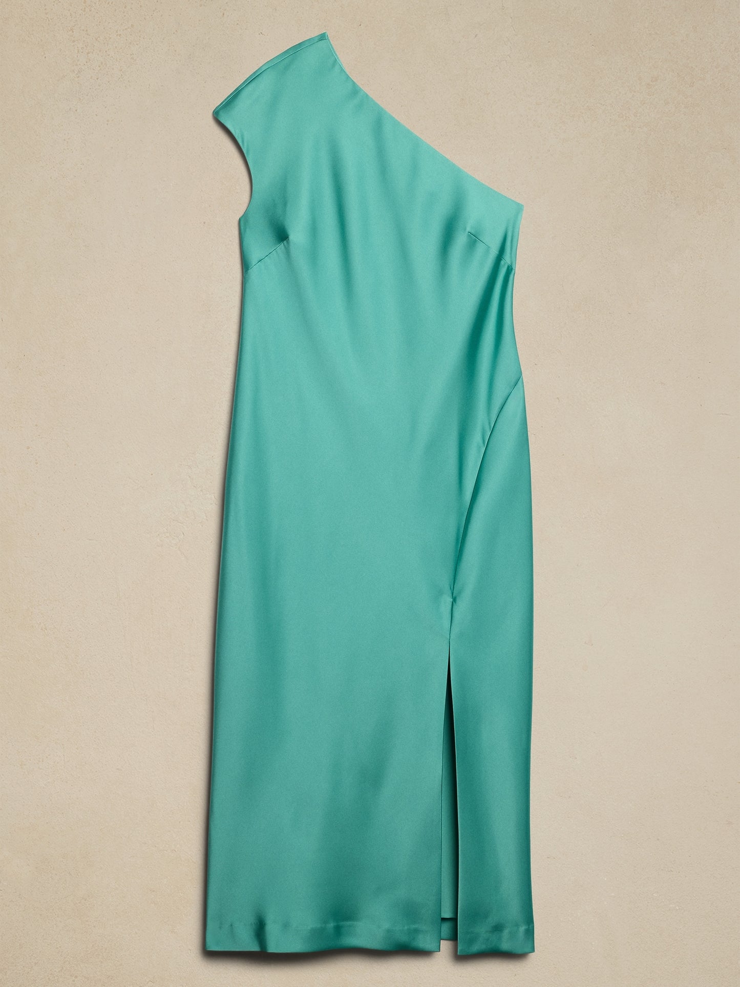 Satin One-Shoulder Midi Dress