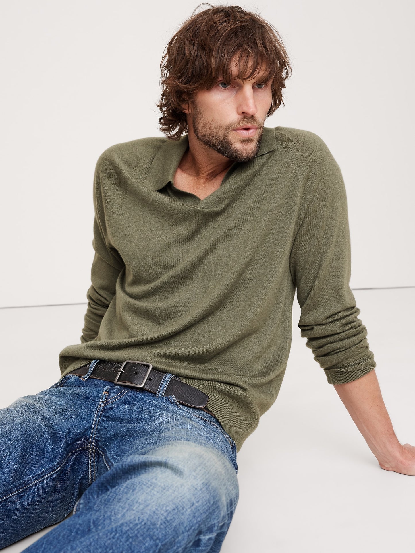 Cashmere-Silk Sweater Polo