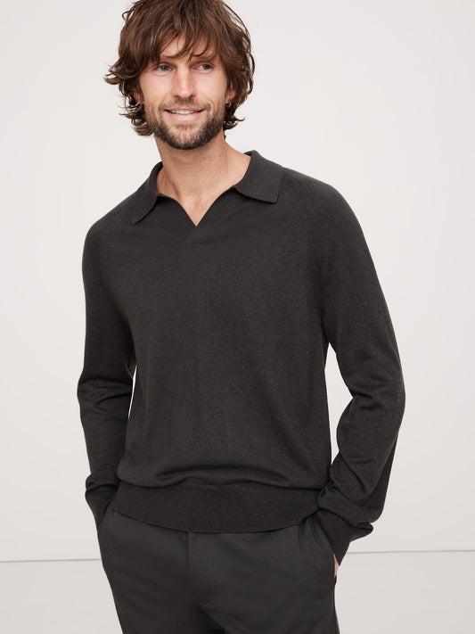 Cashmere-Silk Sweater Polo