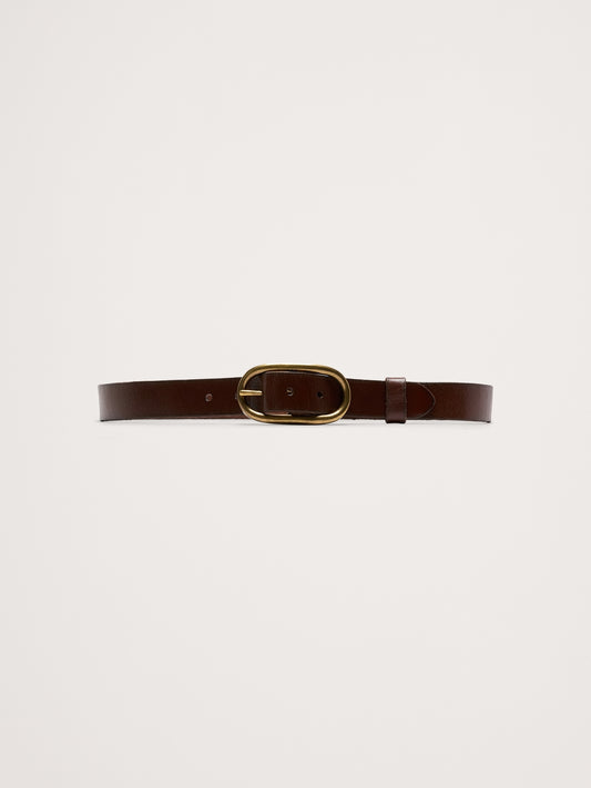 Leather Oval Buckle Belt