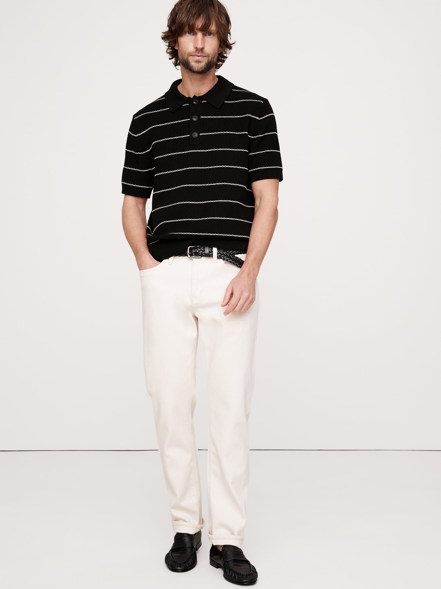 Cotton-Blend Sweater Polo