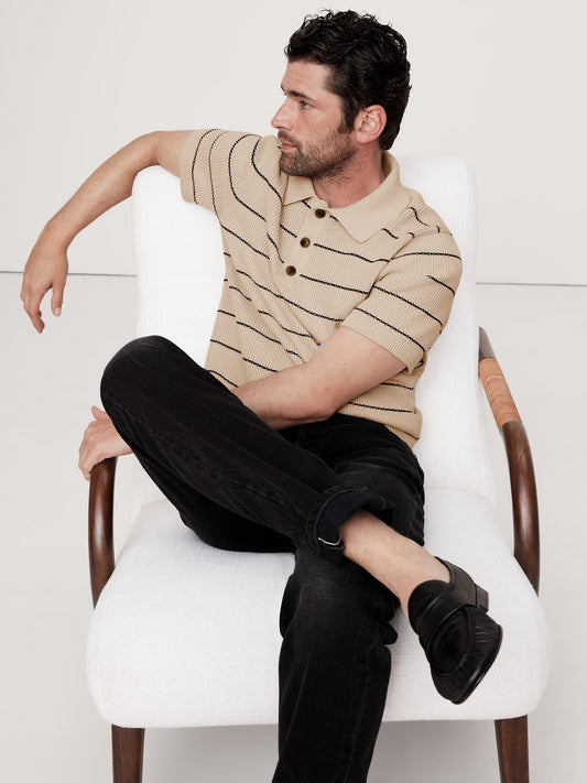 Cotton-Blend Sweater Polo