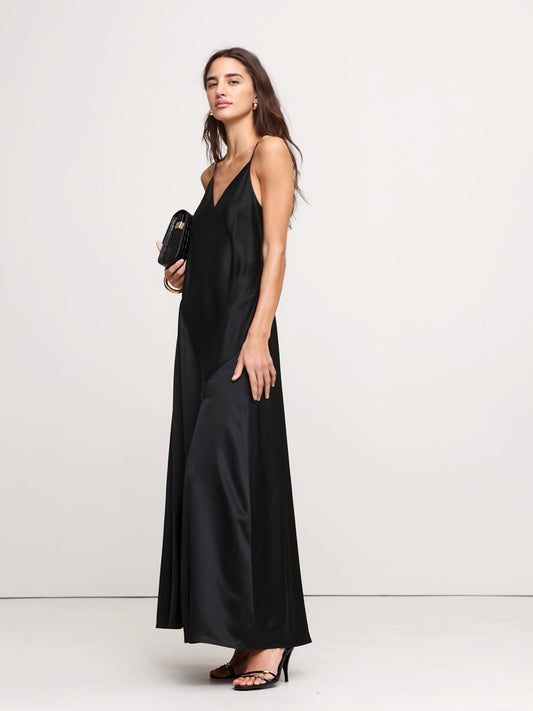 Bias-Cut Silk Maxi Dress