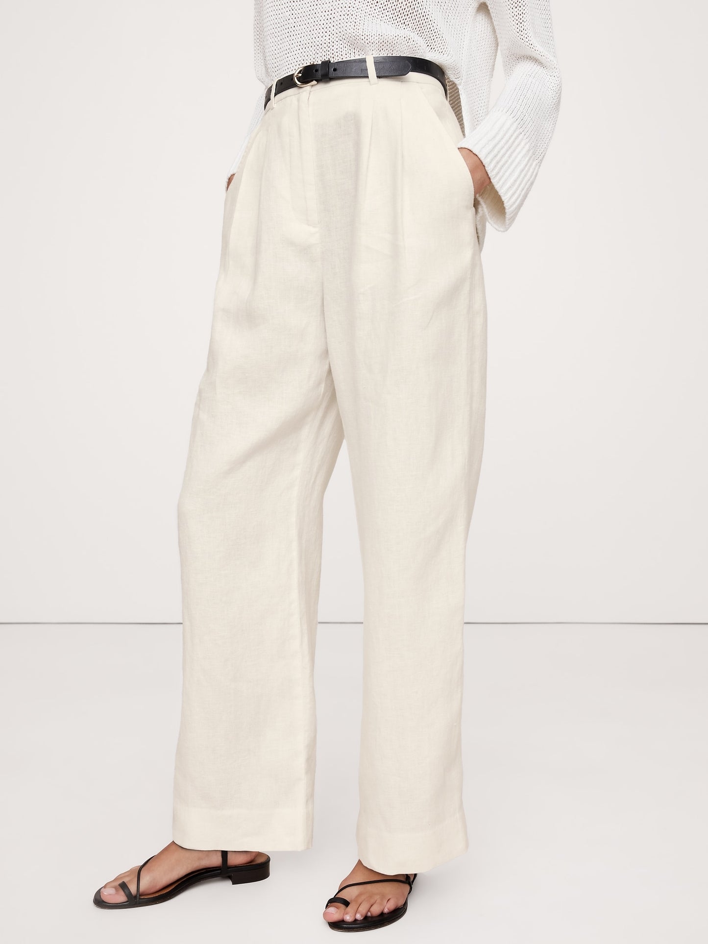 Soho High-Rise Wide-Leg Linen Pant