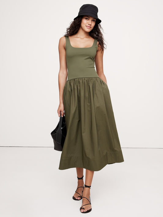 Drop-Waist Midi Dress