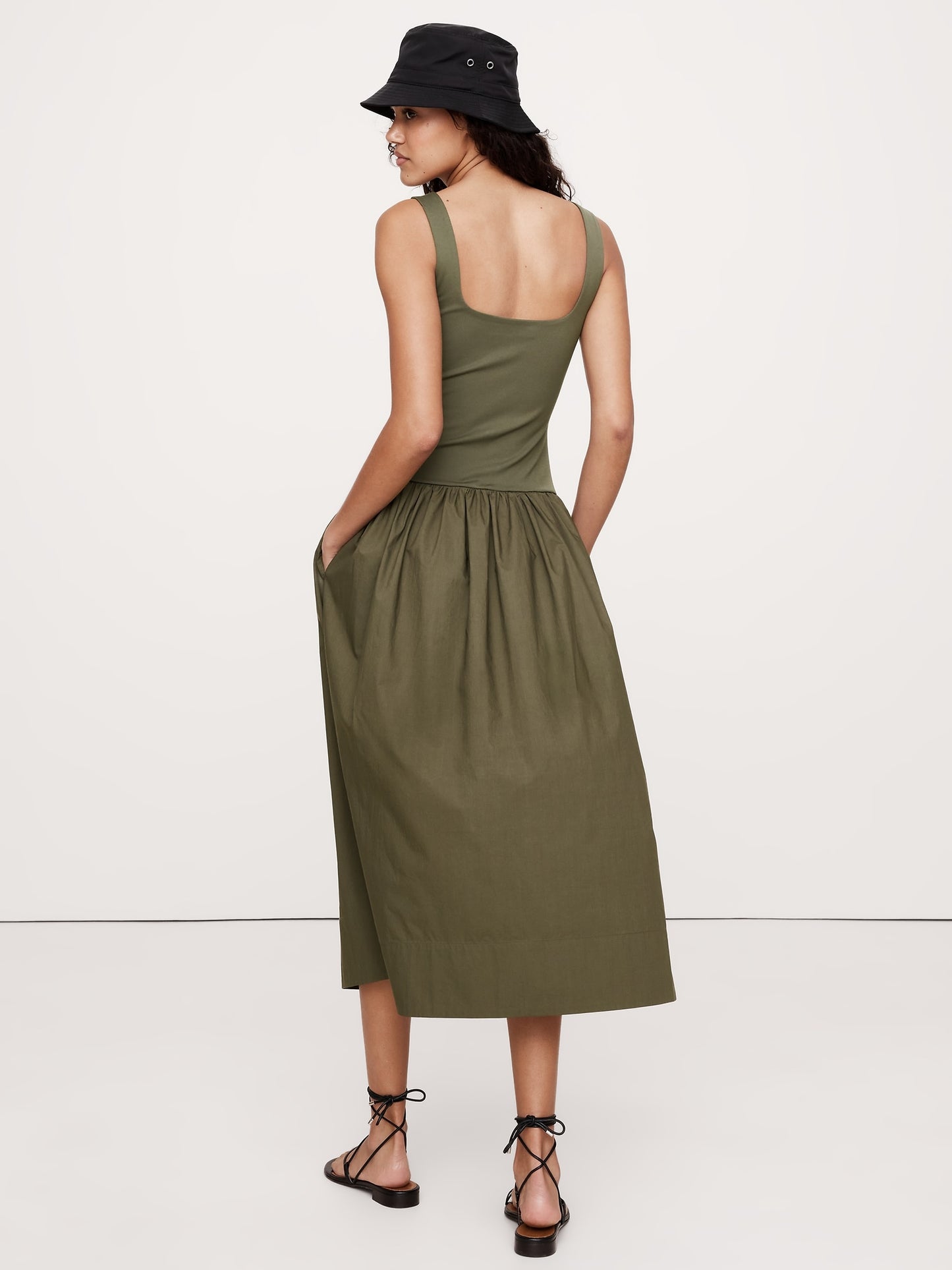 Drop-Waist Midi Dress